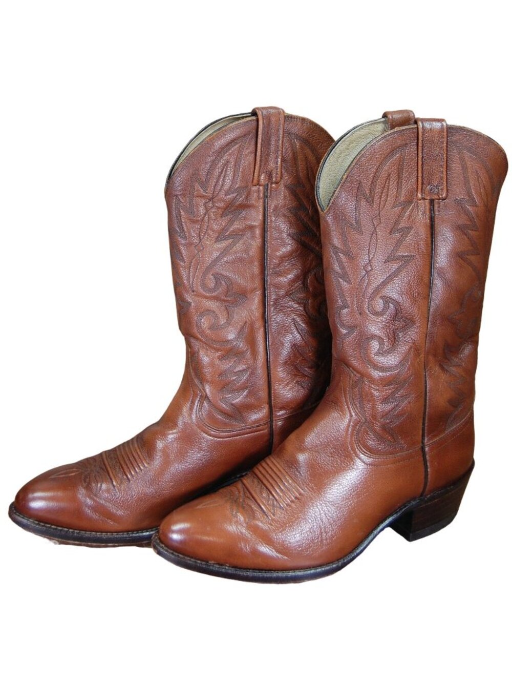 Vintage DAN POST Men's 9.5 D #9398 All Leather Brown Western Cowboy Boots